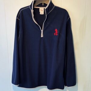 Disney Navy Quarter-Zip Pullover with Red Embroidered Logo